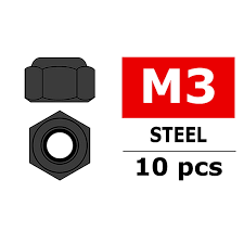 Ecrou acier M3 black (10 pcs)