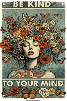 Be kind to your mind - Sei gut zu Deinem Geist / zu Dir Selbst - Eisenschild Schweiz Deko Coaching Positives Mindset Blechschild