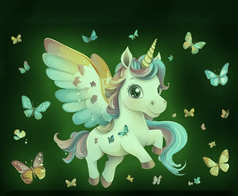 Bunter Einhorn-Wandsticker aus selbstklebender Vinylfolie - glow in the dark leuchtend – zauberhafte Deko für Kinderzimmer Schweiz