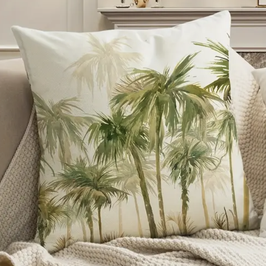 Kissenbezug Palmen Wohnzimmer Deko Kissen mit Reissverschluss Kokosnusspalmen Bezug Dekokissen Quadratisch
