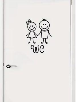 Wandtattoo/Wandsticker „Kinder WC“ – selbstklebendes Türschild, praktische und dekorative WC-Deko für Kinderzimmer, Bad oder Gäste-WC.