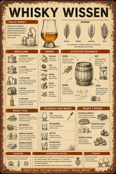 Whisky Metallschild – Tasting Infotafel als Blechschild zur Wanddeko kaufen | Geschenk Schweiz