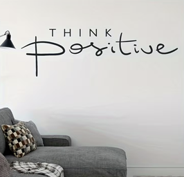 Wandsticker/Wandtattoo „THINK Positive“ Schweiz– motivierender Schriftzug, selbstklebend, für Bad, Schlafzimmer, Büro & Flur.