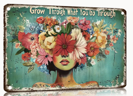 Grow Through What You Go Through - Wachse aus dem wodurch Du gehst -  Blechschild Ermutigung Mut Schweiz Spruch Metallschild