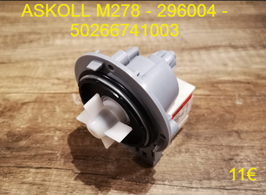 POMPE DE VIDANGE : ASKOLL M278 - 296004 - 50266741003