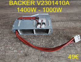 RÉSISTANCE SÈCHE-LINGE : BACKER V2301410A 1400W - 1000W