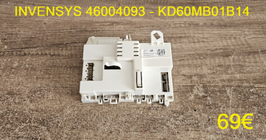 CARTE DE PUISSANCE LAVE-LINGE : INVENSYS 46004093 - KD60MB01B14