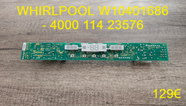 CARTE DE COMMANDE CONGEL : WHIRLPOOL W10401686 - 400011423576