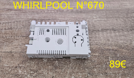 CARTE DE COMMANDE LAVE-VAISSELLE : WHIRLPOOL N°670