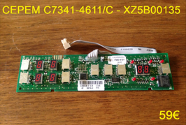 CARTE CLAVIER PLAQUE VITROCÉRAMIQUE : CEPEM C7341-4611/C - XZ5B00135