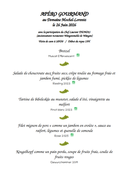Apéro gourmand le vendredi 26 juin 2026