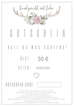 GUTSCHEIN für den Onlineshop zum selbst ausdrucken