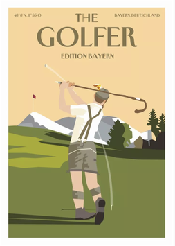 Postkarte Golfer