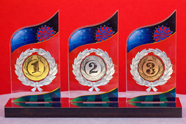 Acryl Glas Dart Ständer 3erSerie in Grün oder Blau