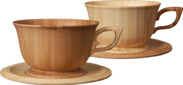 ☆ Wooden Teacup & Saucer (pair) ☆