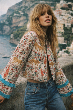 CROPPED JACKET 'SERENE' EMBROIDERY
