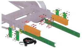 Trekhaak inclusief frameverlenging Ford Transit FT 150 Brede wielbasis vanaf 1986 - 2000 en elektrische kabelset
