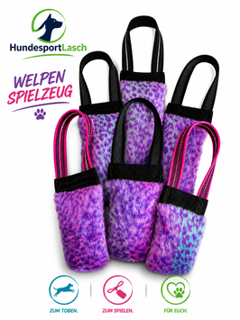 Welpen Spielzeug " Mini Tug pink-leo "