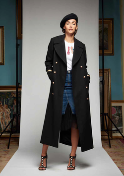 Cappotto col nero donna Denny Rose art 721DD30005 Autunno Inverno 2017 2018