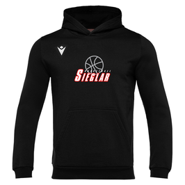 MACRON Banjo Hero Hoodie schwarz mit Sieglarer TV Basketball-Logo und Wunschname