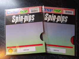 TSP Spin-Pips Chop Special (uralte Kurzoppe) rot 1,5 mm / schwarz 1,0 mm - nur jweils 1 x vorhanden!