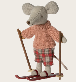 Wintermaus mit Skiset Big Sister