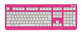 Gleaming Pink (weiß) - OliWooD USB Tastatur