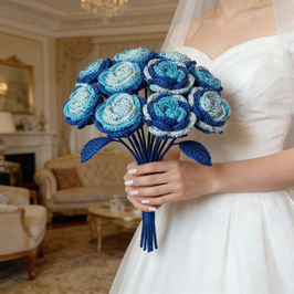 Ramo de rosas tricolor azul