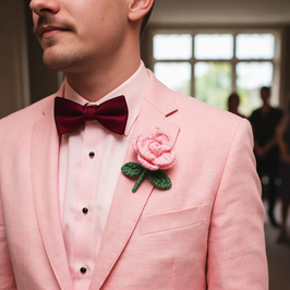 Boutonnière rosa delicada