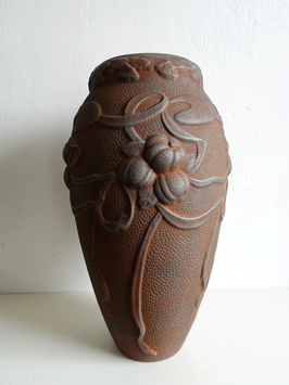 Große Vintage Ton-Vase im Jugendstil 35cm