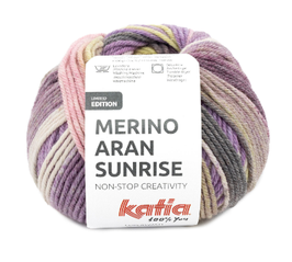 KATIA Merino Aran Sunrise - 304 - Lilla-Rosa-Verde giallastro