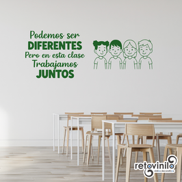 Vinilo educativo - Diferentes pero juntos