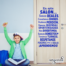 Vinilo educativo - En este salón...