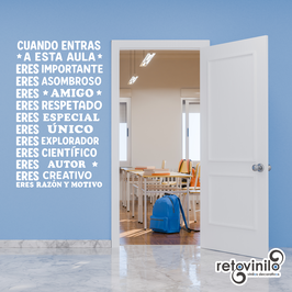 Vinilo educativo - Cuando entras a esta aula