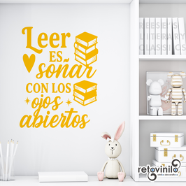 Vinilo educativo - Leer es soñar con los abiertos