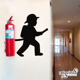 Vinilo educativo - Niño Bombero