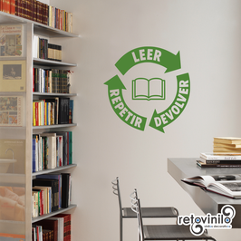 Vinilo educativo - Leer, devolver y repetir