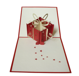 Carte pop-up Cadeau rouge