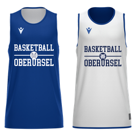 MACRON X500 Wendeshirt royal blau-weiß mit TSGO Basketball-logo und Wunschname