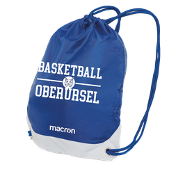 MACRON Campus Gymsack royal blau mit großem TSGO Basketball-logo und Wunschinitialen/Wunschname