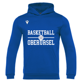 MACRON Banjo Hero Hoodie royal blau mit großem weißen TSGO Basketball-logo und Wunschname
