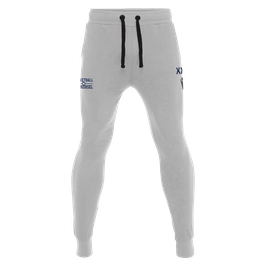 MACRON Harp Sweatpants grau mit kleinem navy TSGO Basketball-Logo und Wunschinitialen
