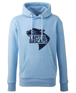Hoodie Sky Blue mit Capitol Bascats Logo