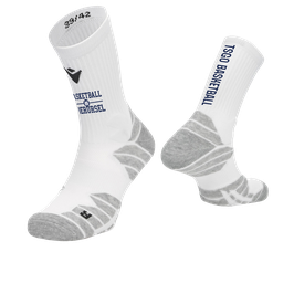 MACRON Elevate Socken Weiß mit TSGO Basketball-Logo und Schriftzug