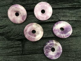 Lot de 5 Pendentifs Donut Lépidolite