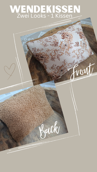 Reversible cushion lace/cream