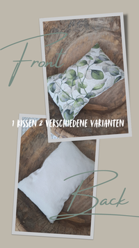 Cushion with Flowers/Beige