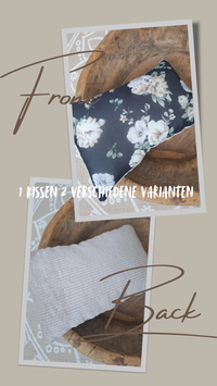 Reversible cushion flowers/cream