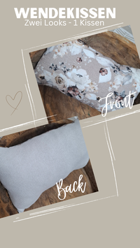 Reversible cushion flowers/mint