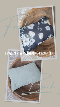 Reversible cushion flowers/mint